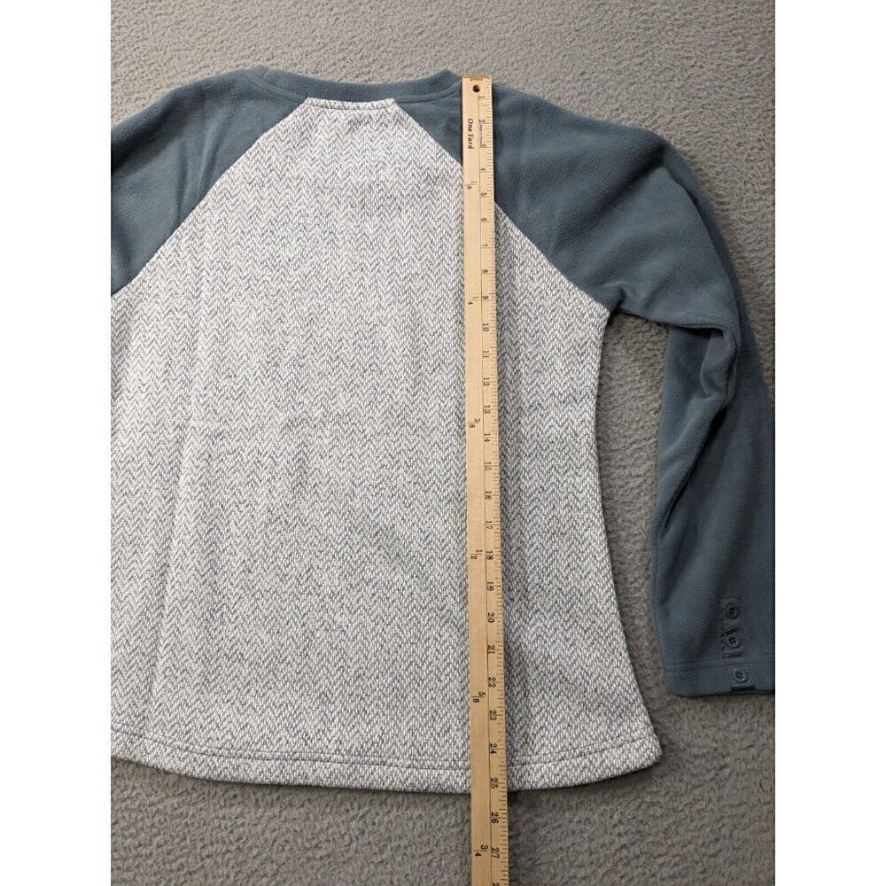 Old Ranch Talvi Pullover Shirt Medium Long Sleeve Sweater Fleece Baseball Raglan - Picture 8 of 13